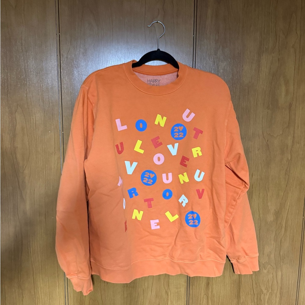 Harry Styles Love On Tour Alphabet Soup Orange Crewneck